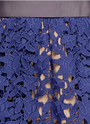 Detail View - Click To Enlarge - SELF-PORTRAIT - 'Liliana' grosgrain waist floral lace skirt 