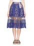 Main View - Click To Enlarge - SELF-PORTRAIT - 'Liliana' grosgrain waist floral lace skirt 