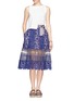Figure View - Click To Enlarge - SELF-PORTRAIT - 'Liliana' grosgrain waist floral lace skirt 
