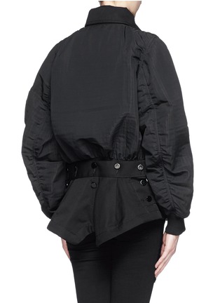 Back View - Click To Enlarge - SACAI - Double breasted peplum back bomber jacket