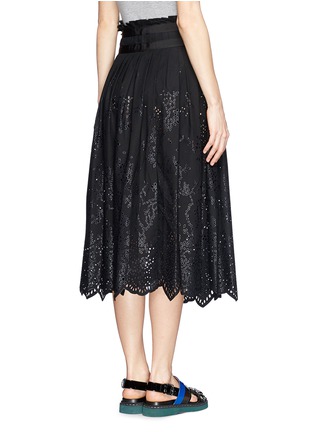 Back View - Click To Enlarge - SACAI - Pleat underlay broderie wrap skirt