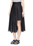 Front View - Click To Enlarge - SACAI - Pleat underlay broderie wrap skirt