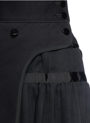 Detail View - Click To Enlarge - SACAI - Pleat insert asymmetric cotton skirt