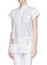 Front View - Click To Enlarge - SACAI - Pleat belt cotton poplin shirt