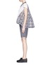 Figure View - Click To Enlarge - SACAI - Eyelet check back cotton T-shirt