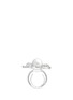 Detail View - Click To Enlarge - KENNETH JAY LANE - Faux pearl crystal pavé ribbon ring
