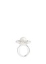 Detail View - Click To Enlarge - KENNETH JAY LANE - Crystal pavé flower glass pearl ring