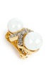 Detail View - Click To Enlarge - KENNETH JAY LANE - Crystal pavé faux pearl earrings