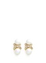 Main View - Click To Enlarge - KENNETH JAY LANE - Crystal pavé faux pearl earrings