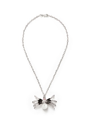 Main View - Click To Enlarge - KENNETH JAY LANE - Crystal pavé faux pearl spider necklace