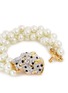 Detail View - Click To Enlarge - KENNETH JAY LANE - Crystal pavé cheetah pearl bracelet