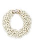 Main View - Click To Enlarge - KENNETH JAY LANE - Crystal pavé cheetah clasp glass pearl necklace