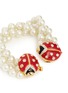 Detail View - Click To Enlarge - KENNETH JAY LANE - Enamel ladybird glass pearl bracelet 
