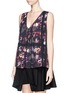 Front View - Click To Enlarge - THAKOON ADDITION - Floral print pleat silk blouse