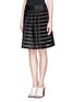 Front View - Click To Enlarge - 3.1 PHILLIP LIM - Organza stripe plissé pleat skirt