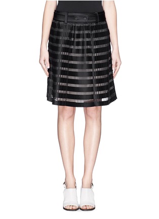 Main View - Click To Enlarge - 3.1 PHILLIP LIM - Organza stripe plissé pleat skirt