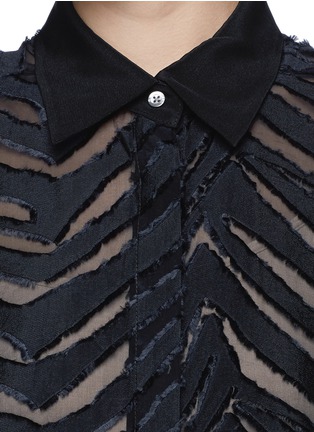 Detail View - Click To Enlarge - 3.1 PHILLIP LIM - Fil coupé sheer stripe silk collar shirt
