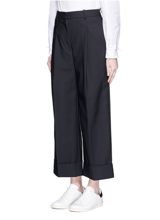 Front View - Click To Enlarge - 3.1 PHILLIP LIM - Foldup cuff wide leg cropped pants
