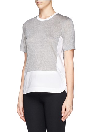 Front View - Click To Enlarge - 3.1 PHILLIP LIM - Jersey and poplin combo T-shirt