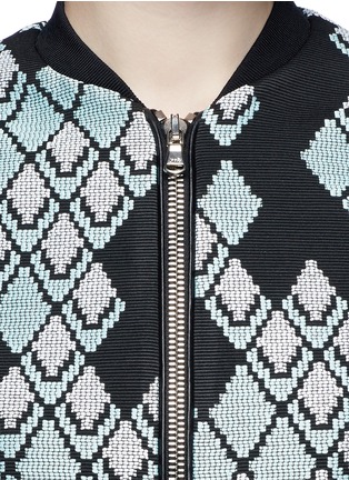 Detail View - Click To Enlarge - 3.1 PHILLIP LIM - Leather belt diamond jacquard jacket