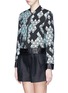 Front View - Click To Enlarge - 3.1 PHILLIP LIM - Leather belt diamond jacquard jacket