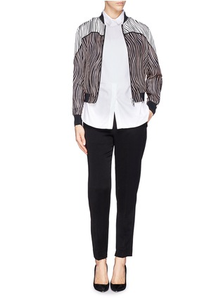 Figure View - Click To Enlarge - 3.1 PHILLIP LIM - Contrast wavy print silk twill bomber jacket