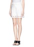 Front View - Click To Enlarge - 3.1 PHILLIP LIM - Eyelet cutout hem twill shorts