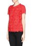 Front View - Click To Enlarge - TORY BURCH - 'Katama' floral lace linen jersey T-shirt