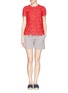 Figure View - Click To Enlarge - TORY BURCH - 'Katama' floral lace linen jersey T-shirt