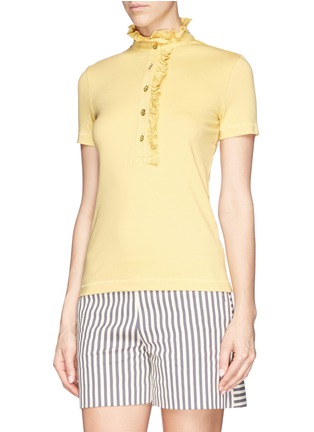 Front View - Click To Enlarge - TORY BURCH - 'Lidia' ruffle polo shirt