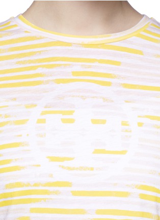 Detail View - Click To Enlarge - TORY BURCH - 'Cathy' contrast stripe logo T-shirt