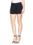 Front View - Click To Enlarge - THAKOON - Pleat front crepe shorts
