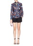 Figure View - Click To Enlarge - THAKOON - Pleat front crepe shorts
