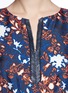 Detail View - Click To Enlarge - THAKOON - Lambskin trim collar floral print dress