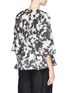Back View - Click To Enlarge - THAKOON - Pleat peplum hem floral embroidery top