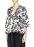 Front View - Click To Enlarge - THAKOON - Pleat peplum hem floral embroidery top