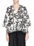 Main View - Click To Enlarge - THAKOON - Pleat peplum hem floral embroidery top