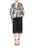 Figure View - Click To Enlarge - THAKOON - Pleat peplum hem floral embroidery top