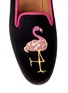 Detail View - Click To Enlarge - STUBBS & WOOTTON - Flamingo velvet slip-ons