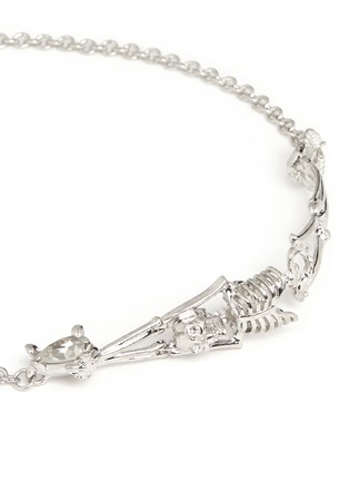 Detail View - Click To Enlarge - ALEXANDER MCQUEEN - Crystal embellished skeleton necklace