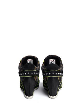 Back View - Click To Enlarge - ASH - 'Bisou Bis' cheetah print suede wedge sneakers