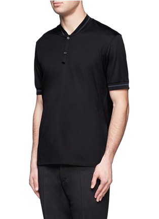 Front View - Click To Enlarge - LANVIN - Striped detail polo shirt