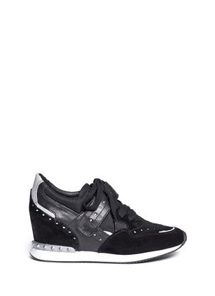 Main View - Click To Enlarge - ASH - 'Detox Ter' reflective-trim wedge sneakers