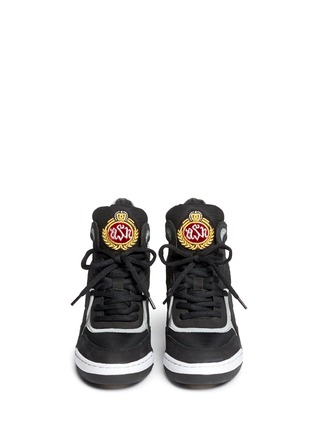 Figure View - Click To Enlarge - ASH - 'Bling Ter' perforated star reflective-trim wedge sneakers