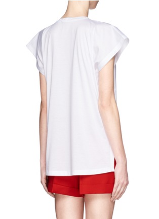 Back View - Click To Enlarge - VALENTINO GARAVANI - Cap-sleeve cotton T-shirt