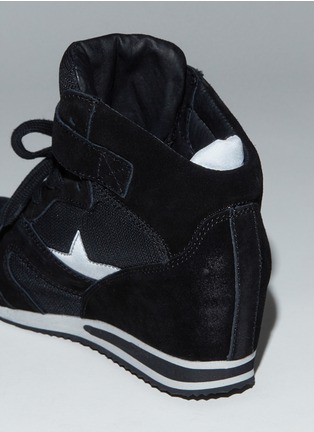 Detail View - Click To Enlarge - ASH - 'Jazz Biz' reflective-trim suede wedge sneakers
