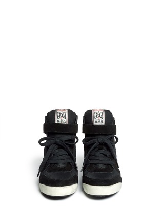 Figure View - Click To Enlarge - ASH - 'Jazz Biz' reflective-trim suede wedge sneakers