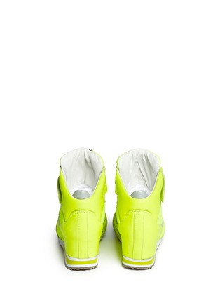 Back View - Click To Enlarge - ASH - 'Jazz Biz' reflective-trim fluo leather wedge sneakers