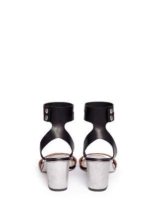 Back View - Click To Enlarge - PEDRO GARCIA  - Xola metallic heel leather sandals