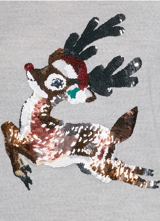 Detail View - Click To Enlarge - MARKUS LUPFER - Natalie sequin reindeer Christmas sweater